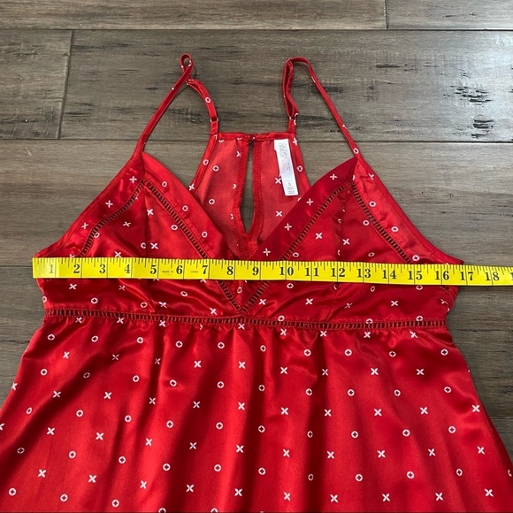 Gilligan & O'Malley red babydoll slip dress chemise satin - Picture 7 of 7
